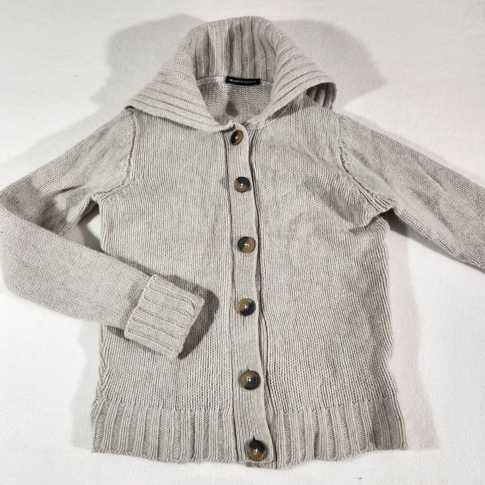 Brandy Melville Wool Blend Sweater Women Small Cream Cardigan Girl - Picture 1 of 9